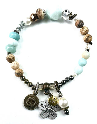 BR THIN BEADED STRETCH W/DANGLES