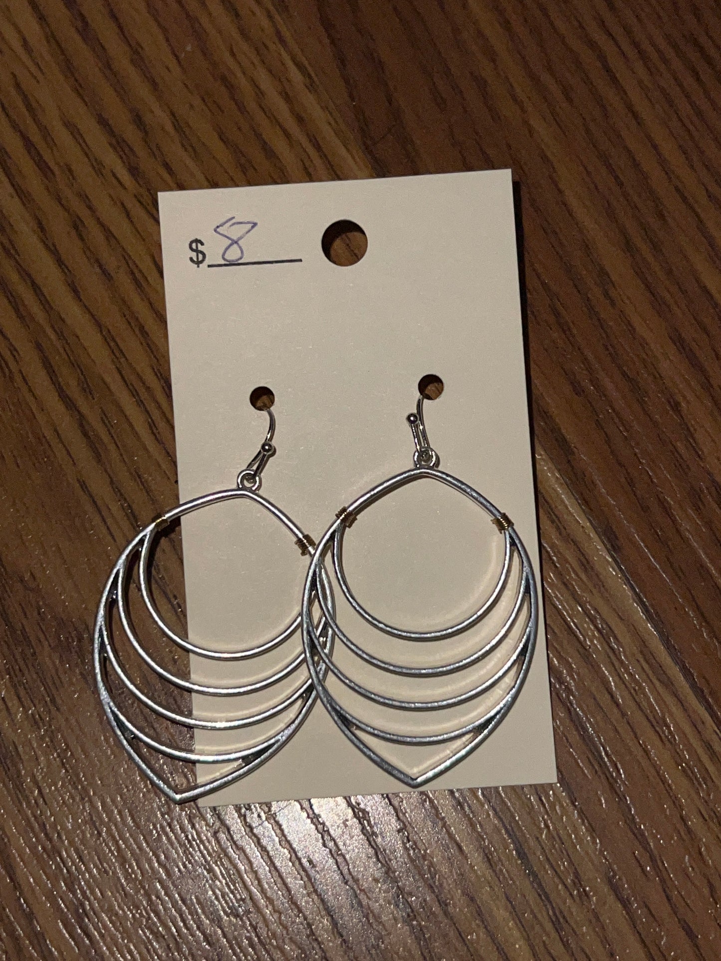 3082- Silver Ladder Oval Earrings