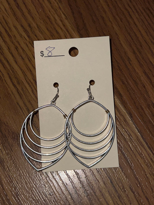 3082- Silver Ladder Oval Earrings