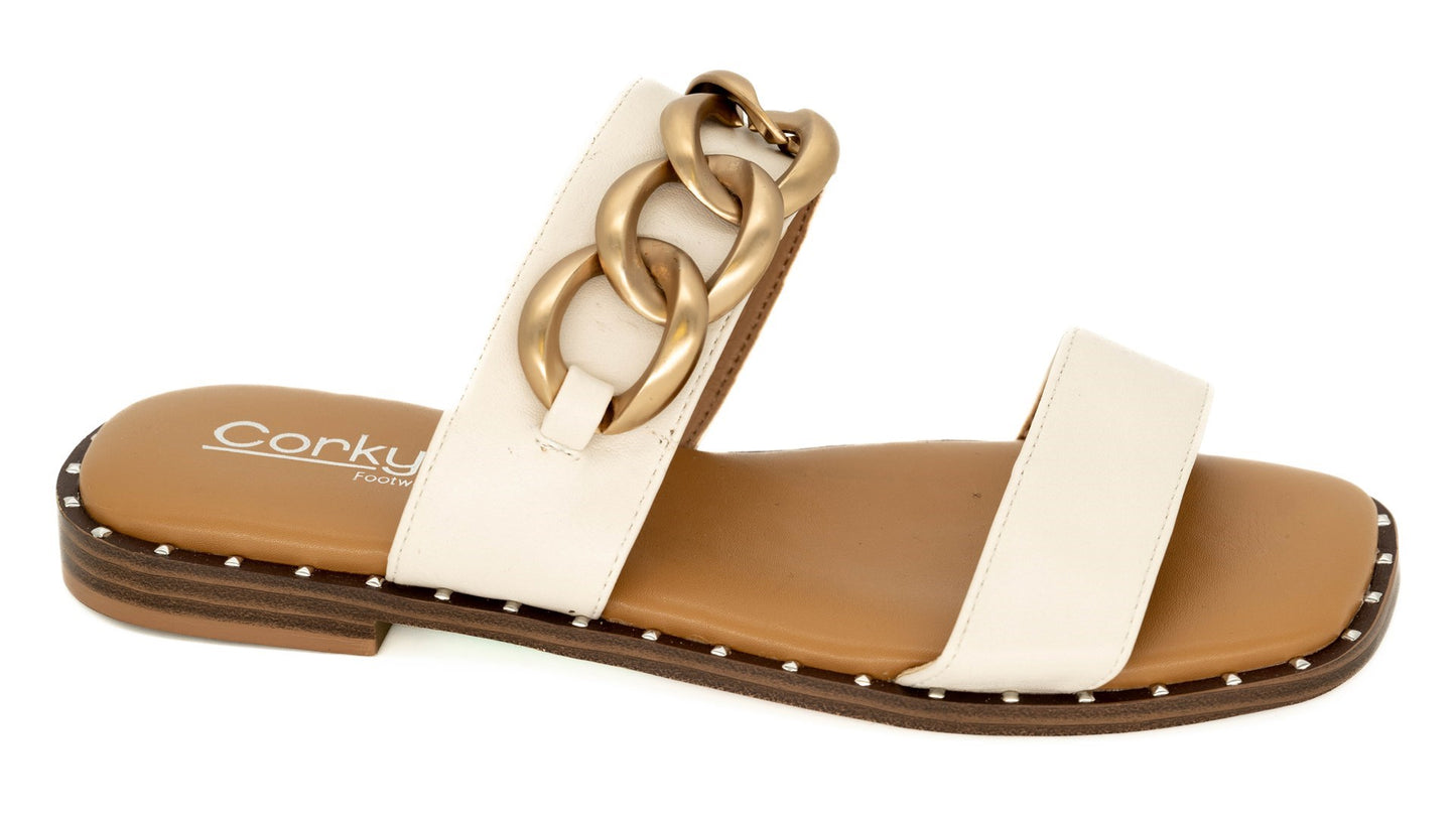 Catch Flights Not Feelings Sandals by Corkys Footwear