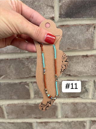 3817- Beaded Adjustable Ankle Bracelets *PICK COLOR*