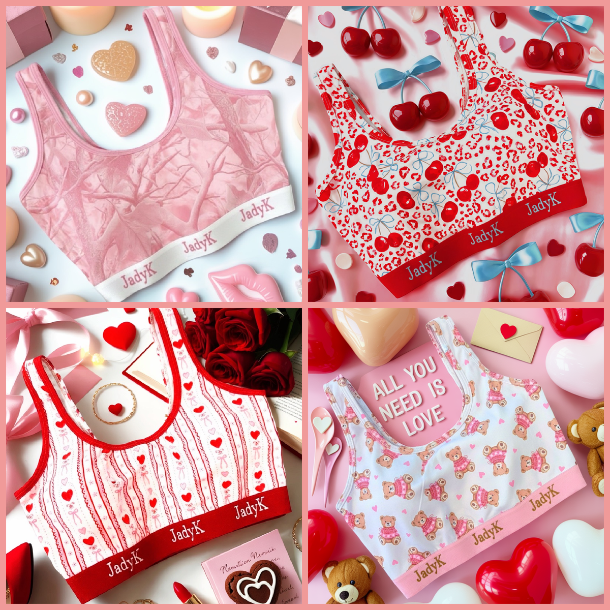 Arya Bralette Valentine Print Collection | JadyK: Leopard Cherry