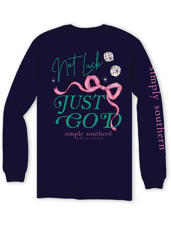 3455- Not Luck Just God Long Sleeve Simply Southern T-Shirt