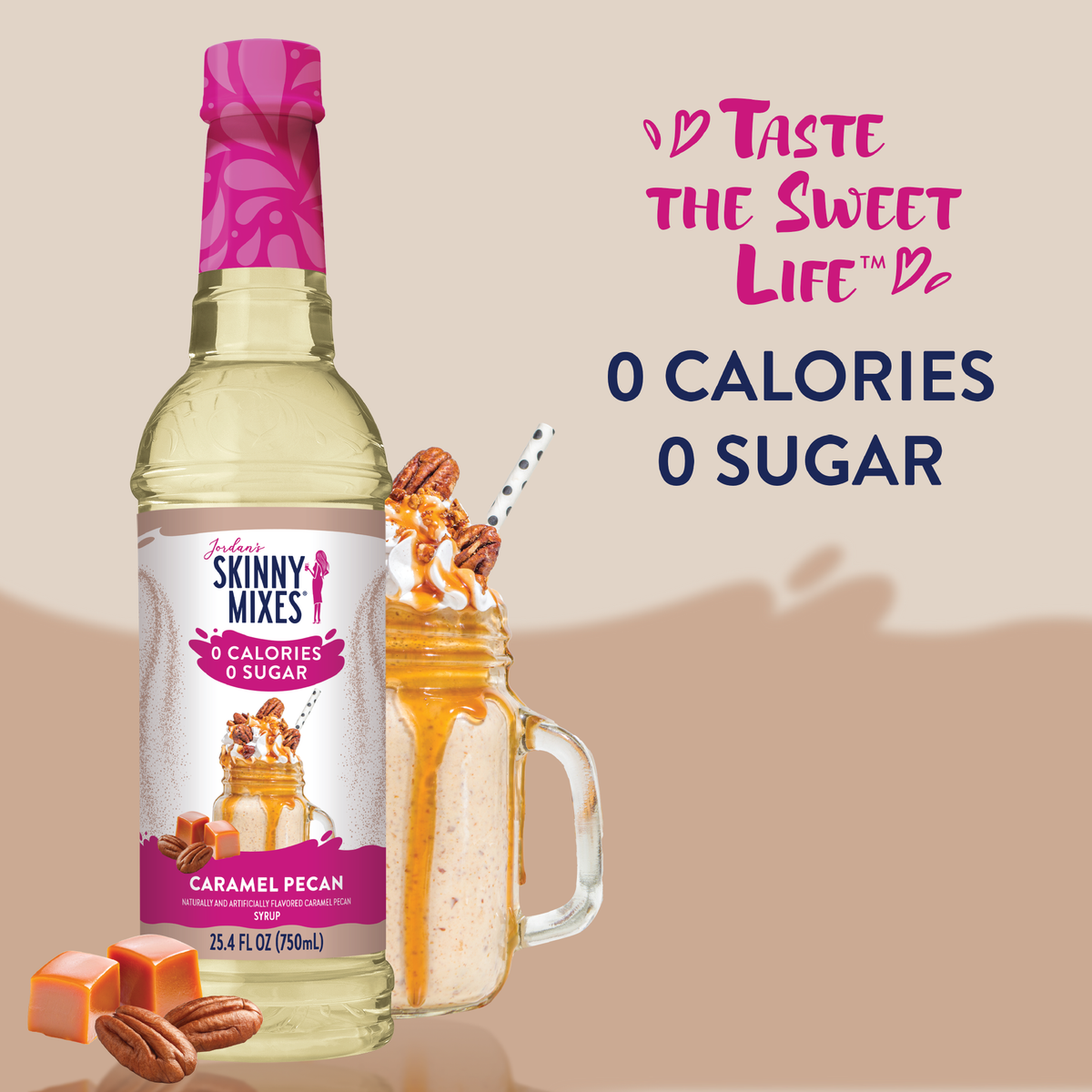 3806- Sugar Free Caramel Pecan 750ml - Skinny Syrup