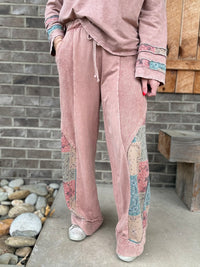 Sugar Rose Mineral Washed Bandana Patchwork Pants by J. Her
