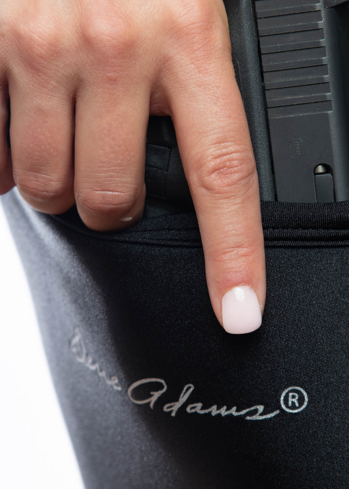 Black Outer Thigh Holster Concealed Carry Shorts