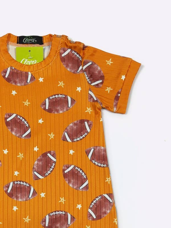 2616- Football Boy Romper - Orange