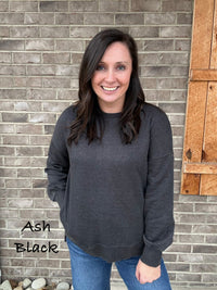 Acid Wash Fleece Hi-Low Hem Pullover with Pockets by Zenana *MULTIPLE COLORS*