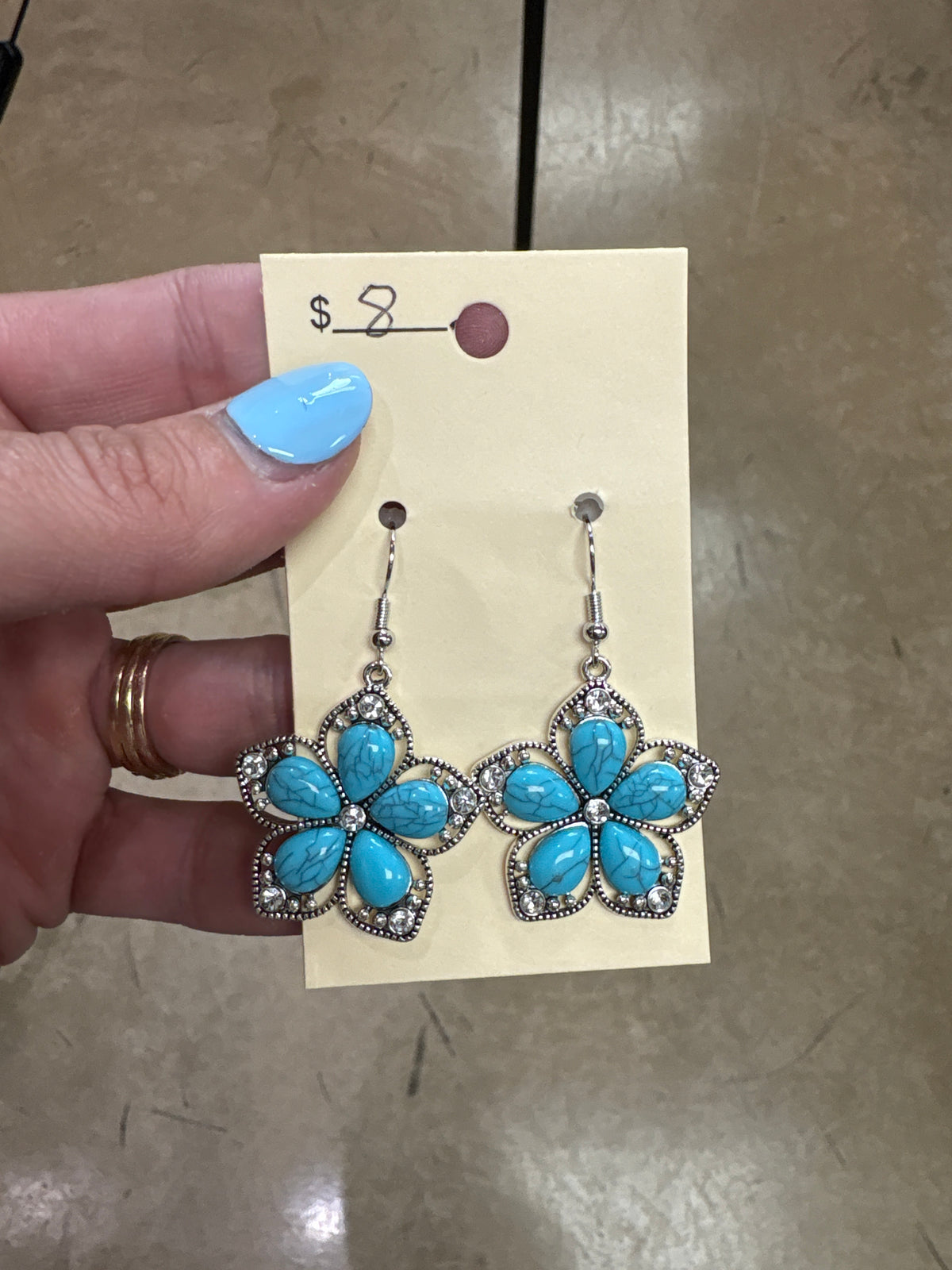 Turquoise Flower Earrings