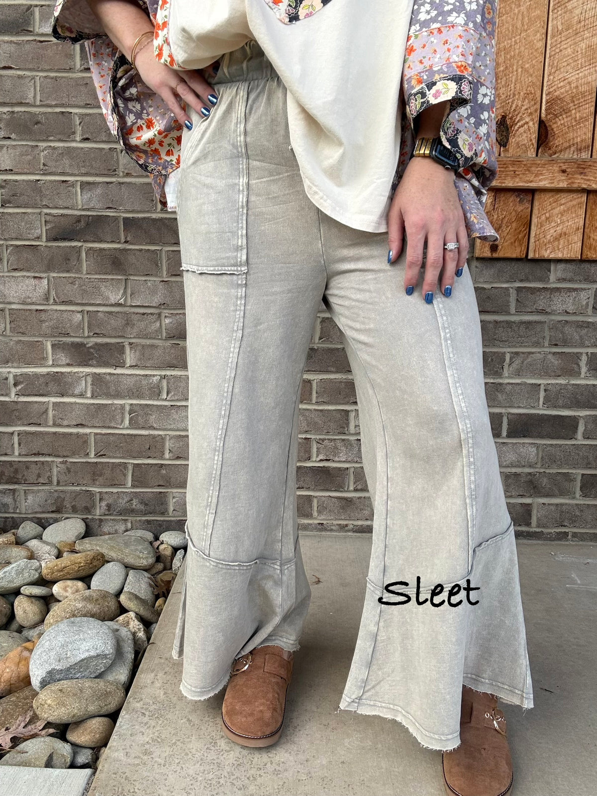 Exposed-Seam Flare Hem Pants with Pockets by Zenana *MULTIPLE COLORS*