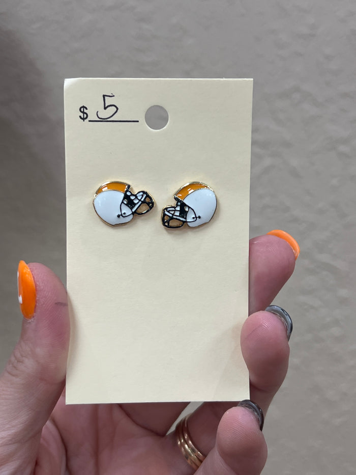 2956- Orange Football Stud Earrings *TN COLLECTION*