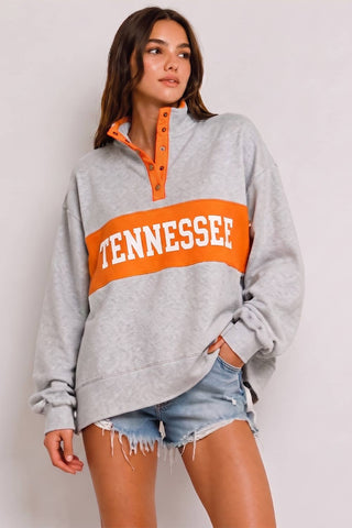 Tennessee Snap-Placket Color-Block Pullover