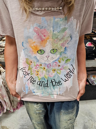 *PREORDER* Just Me & the World Tattered Tee- ends 8/9