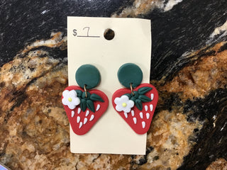 Strawberry Clay Earrings