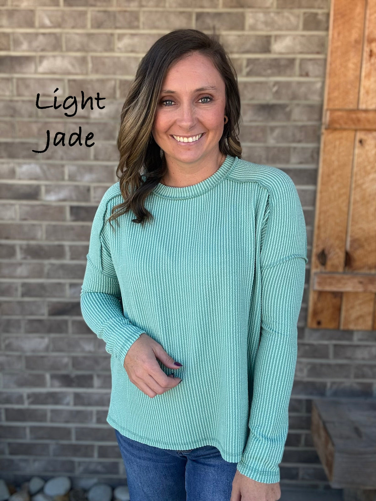 Ribbed Long Sleeve Top By Zenana *MULTIPLE COLORS*