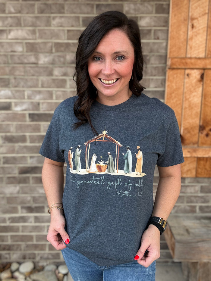 Greatest Gift Of All Graphic Tee: Dark Heather