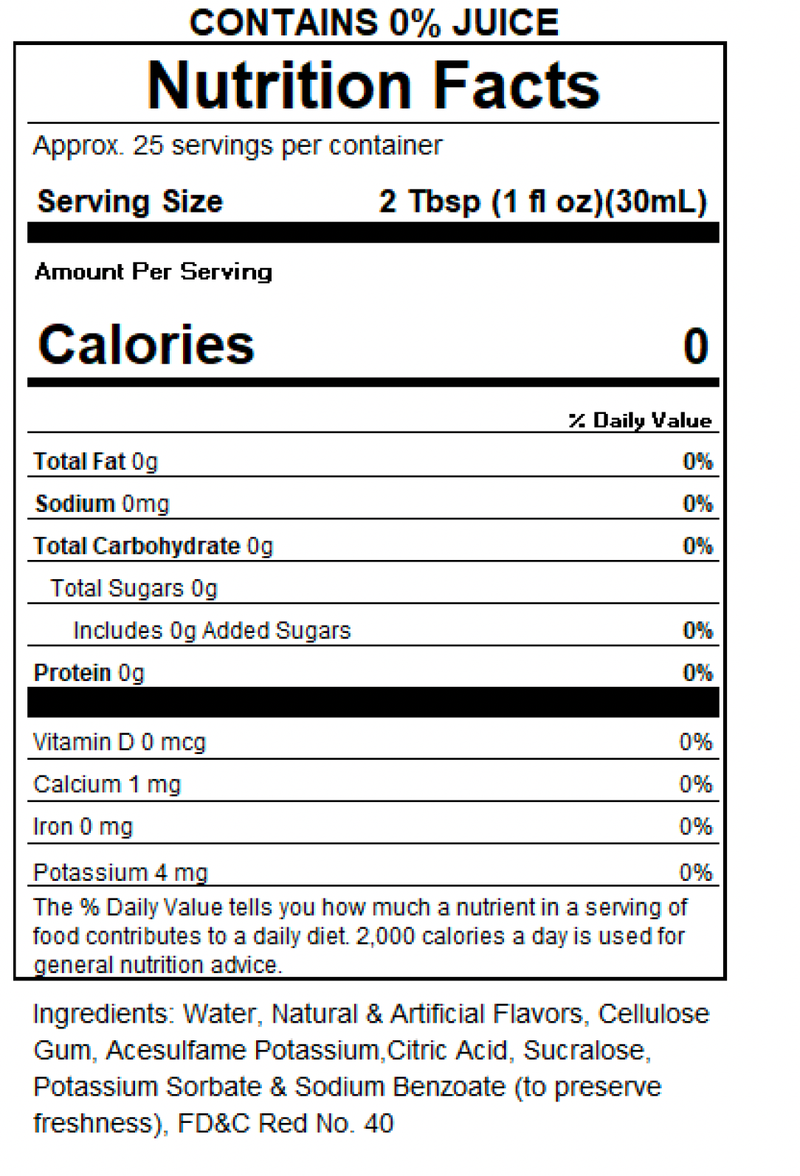 Sugar Free Strawberry 750ml - Skinny Syrup