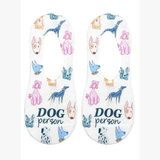 No-Show Liner Socks - "Dog Person" - White