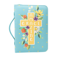 Bible Cover: Amazing Grace W/Cross