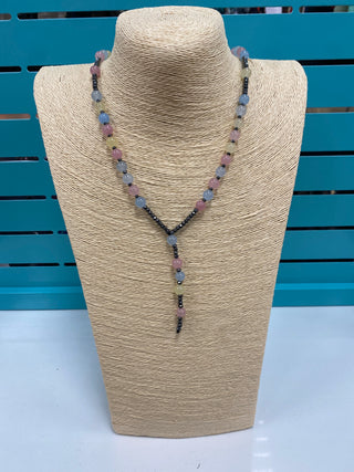 10194- Pale Blue & Pink Necklace