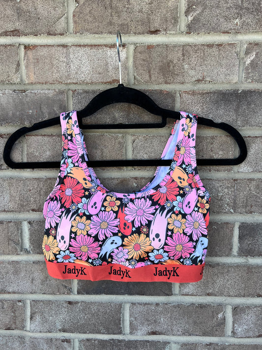 10055- Arya Ghostly Printed Sports Bra by JadyK *ALL SALES FINAL*