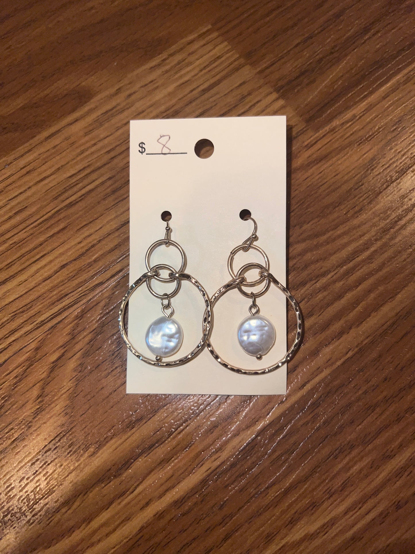 3199- Gold Hoop w/ Ocean Pearl Earrings