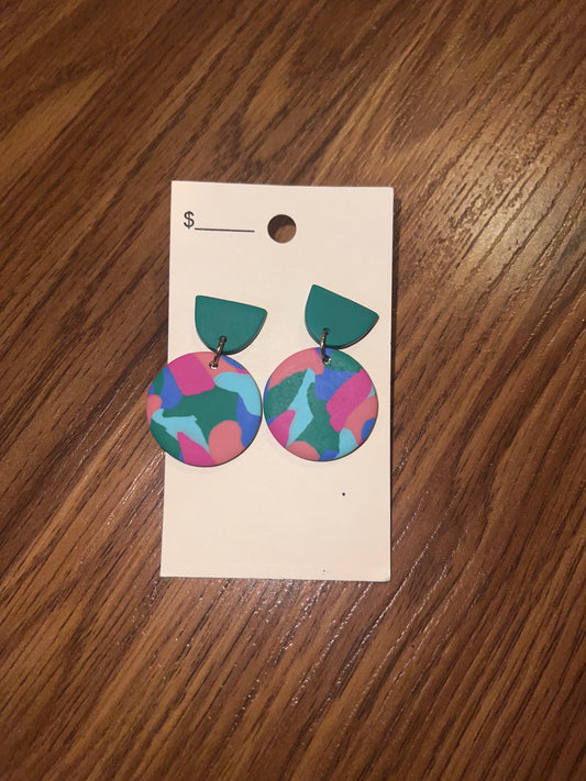 3185- Colorful Clay Earrings