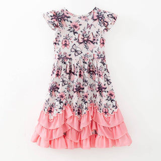 Blushing Butterfly Maxi Girls Dress by Clover Cottage
