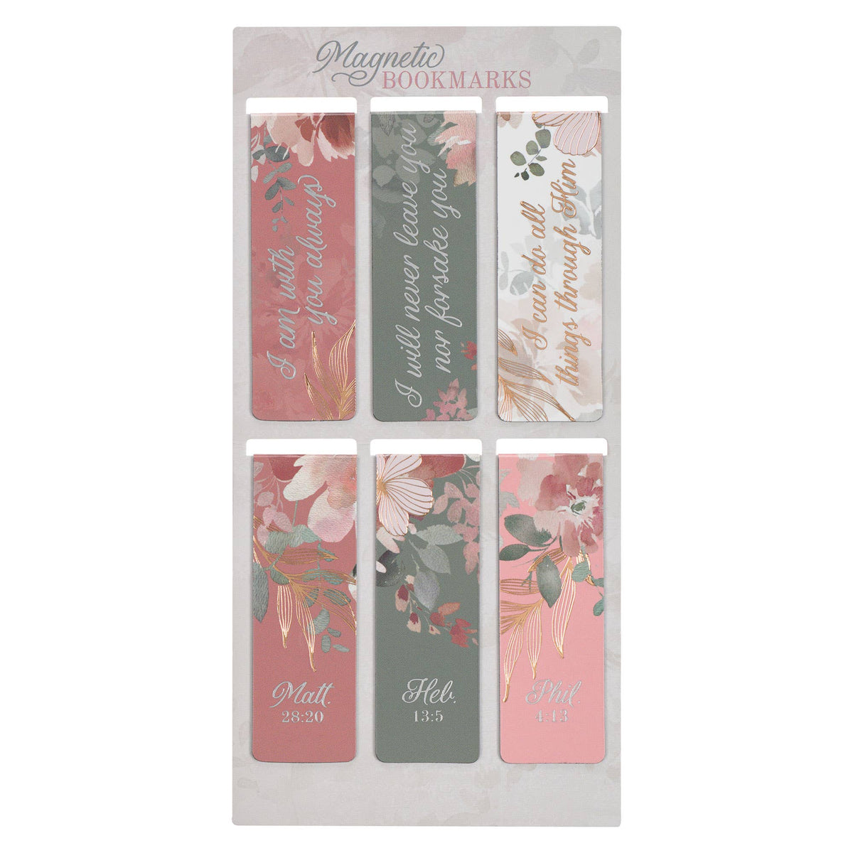 3409- Magnetic Bookmark set Foiled Floral