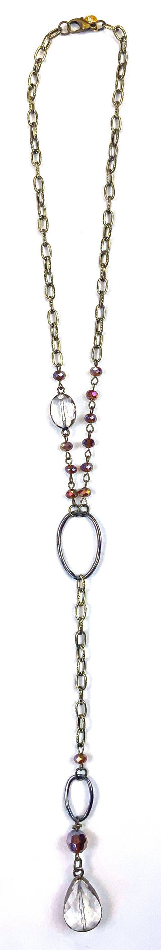 NK-Rosary & Chain Pendant Necklace in Warm Brown
