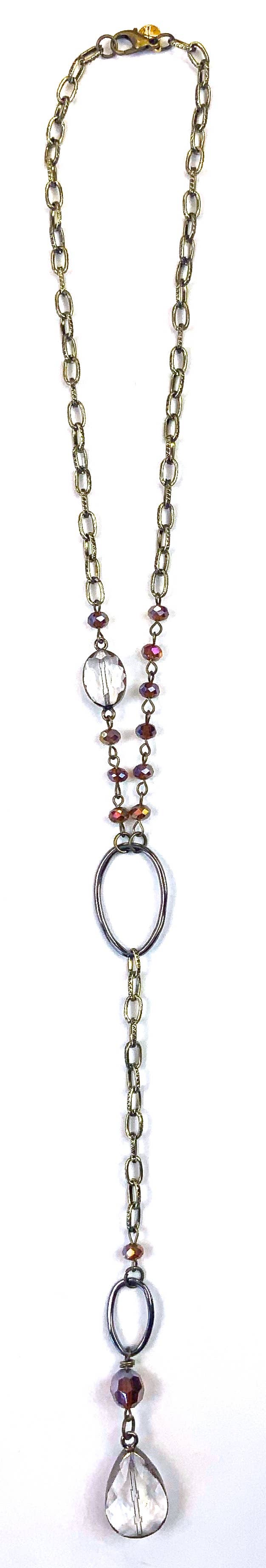 NK-Rosary & Chain Pendant Necklace in Warm Brown