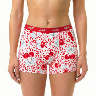 Arya Hip Hugging Boxer Shorts |Leopard Cherry| JadyK: 2XL