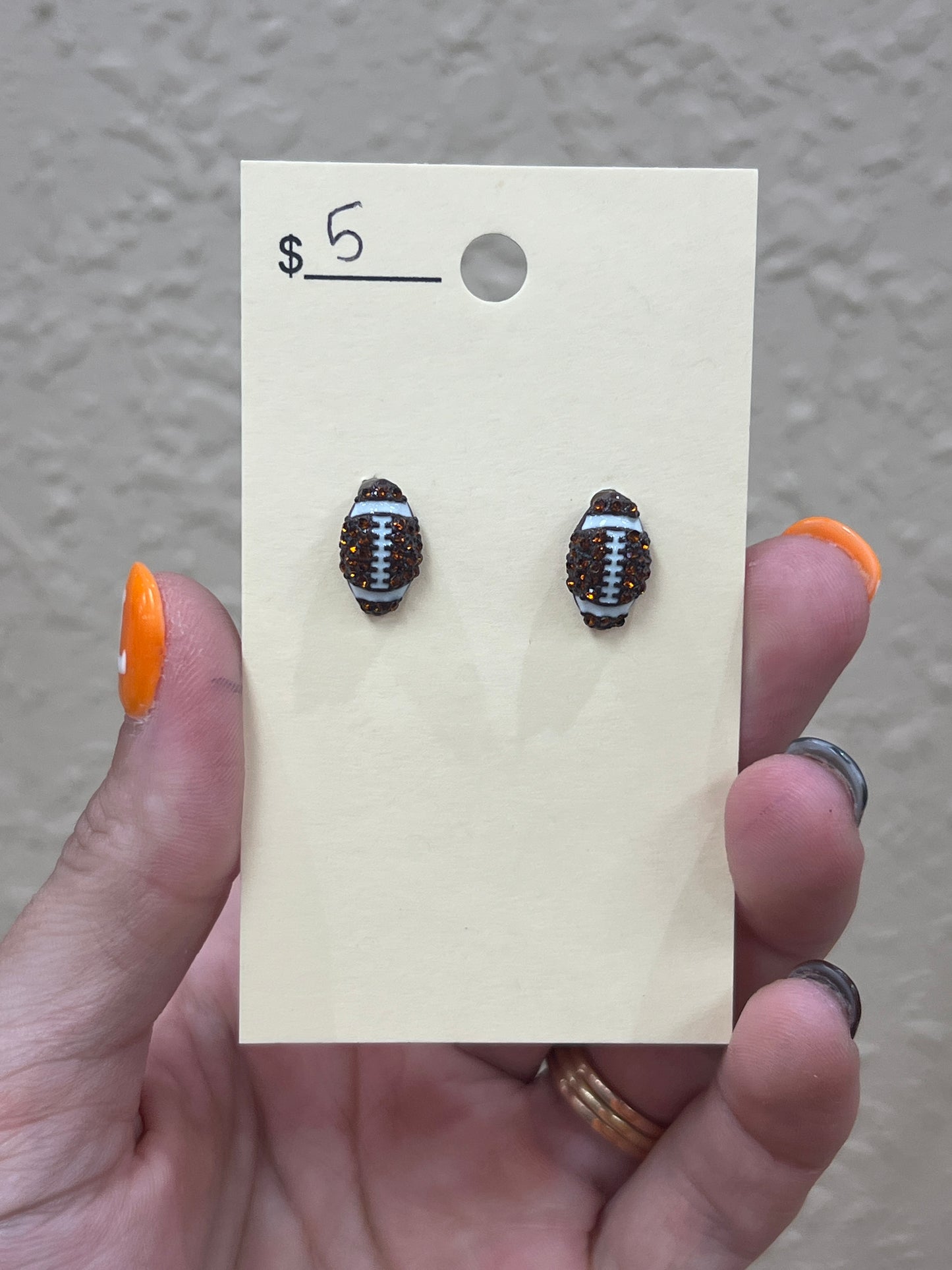 2959- Bling Football Stud Earrings