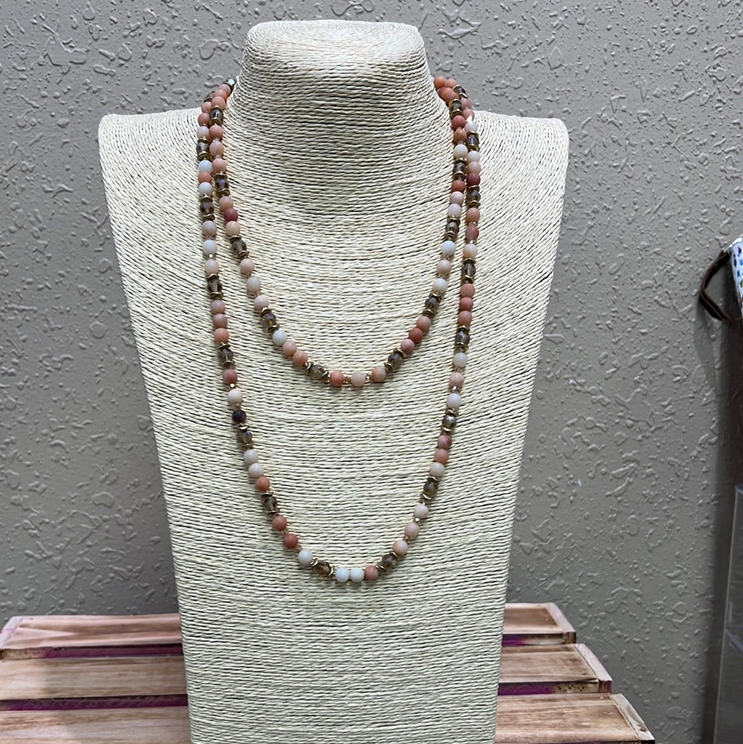 686- Blush Layer Beaded Necklace