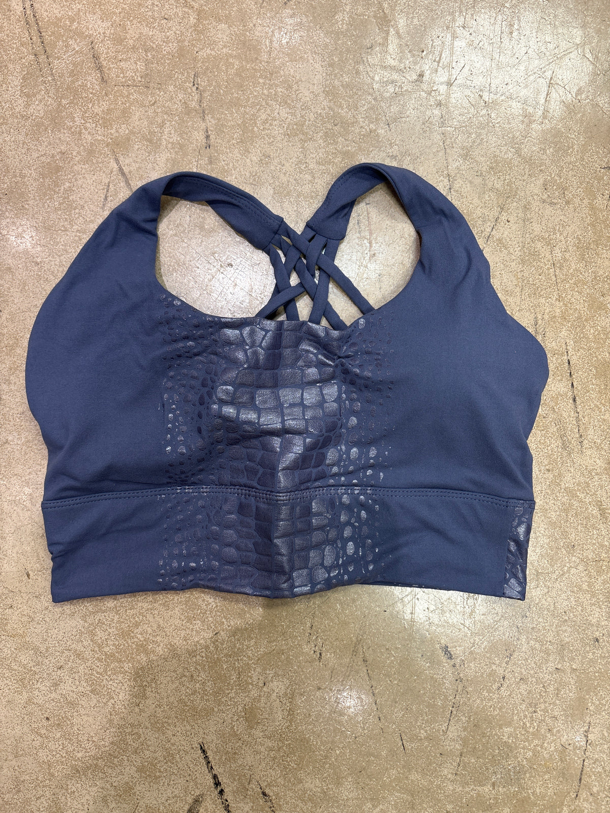 (4) Vintage Denim w/ Leopard Detail Sports Bra *FINAL SALE* DOOR BUSTER*
