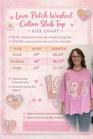 Candy Pink LOVE Patch Washed Cotton Slub Top by Easel