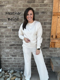 Scuba Cuffed Crewneck Pullover & Pants Set by Zenana *MULTIPLE COLORS*