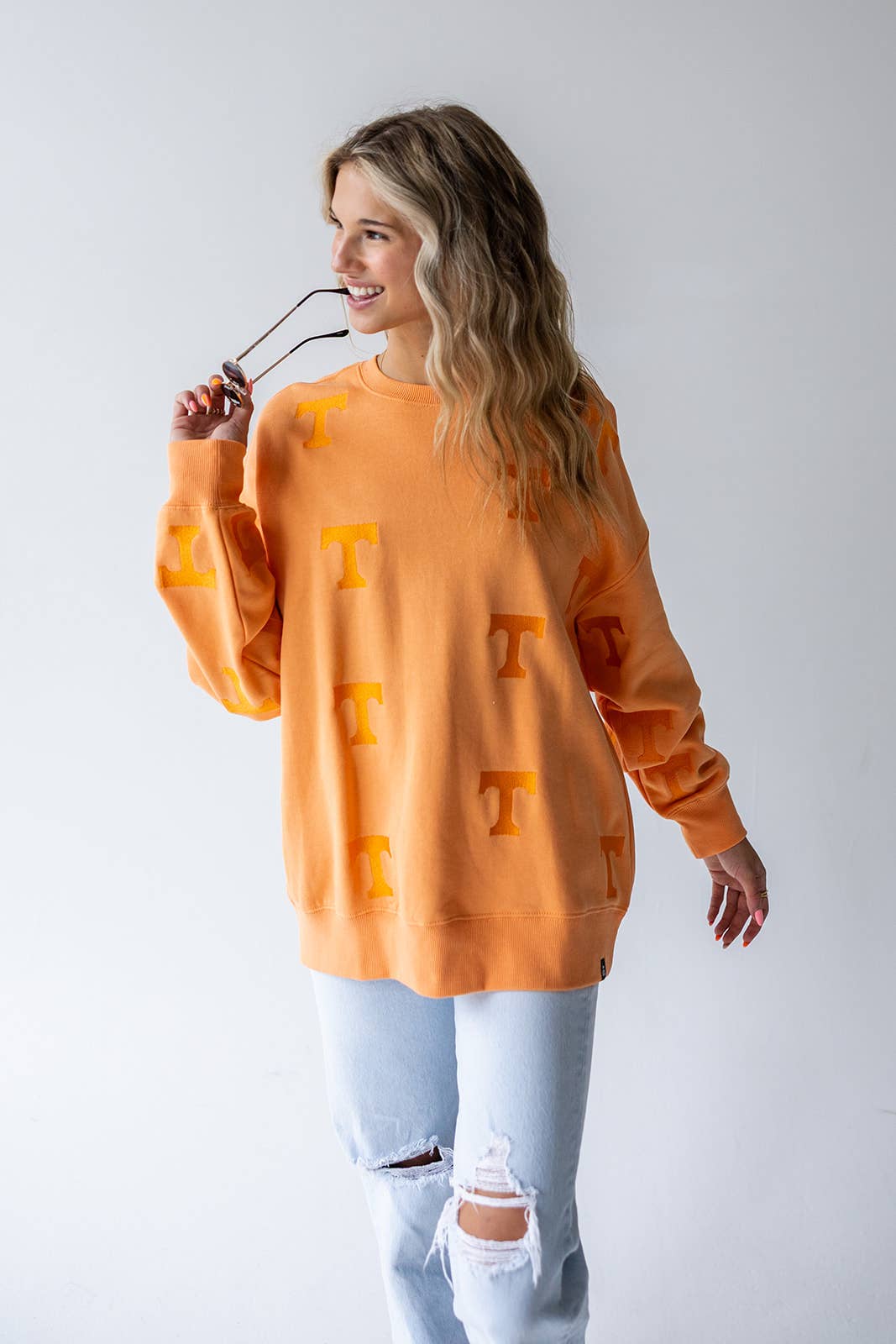 Orange Tennessee Ritter Repeat Lantern Sleeve Crew *TN COLLECTION*
