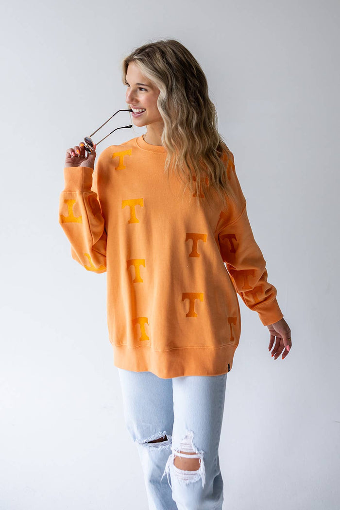 Orange Tennessee Ritter Repeat Lantern Sleeve Crew *TN COLLECTION*
