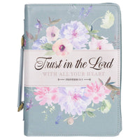 Bible Cover Fashion Teal Trust Prov. 3:5: Large