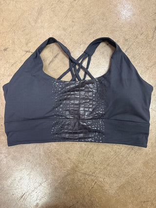 (12) Charcoal w/ Leopard Detail Sports Bra *FINAL SALE* DOOR BUSTER* BIN #13