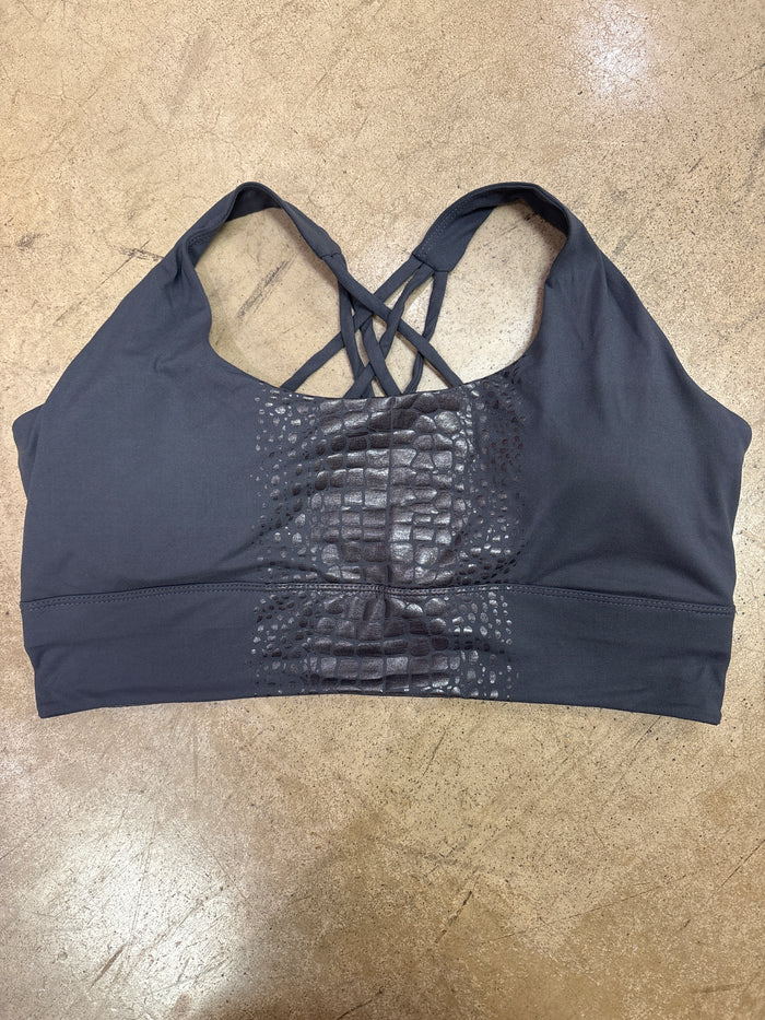 (12) Charcoal w/ Leopard Detail Sports Bra *FINAL SALE* DOOR BUSTER*