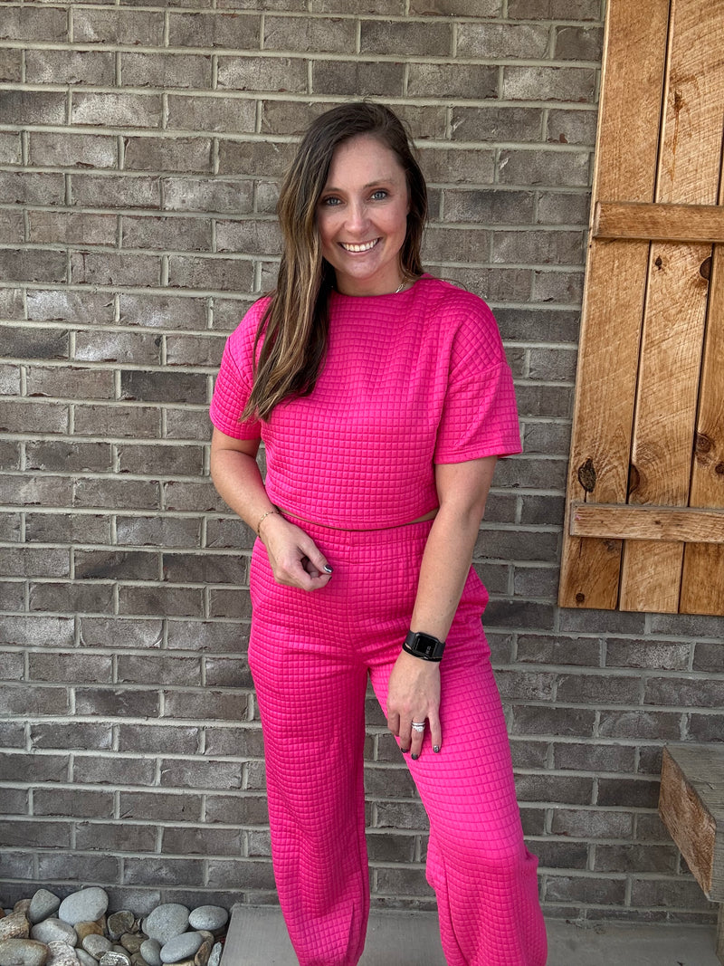 Quilted Crop Top w/ Jogger Sets *PICK OR BLACK* *DALLAS PREORDER!*