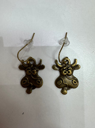 Rustic Cow Earrings