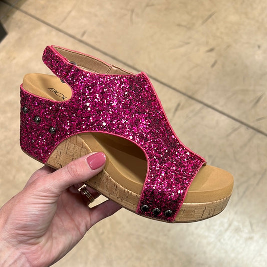 997- Fuchsia Glitter Carleys by Corkys