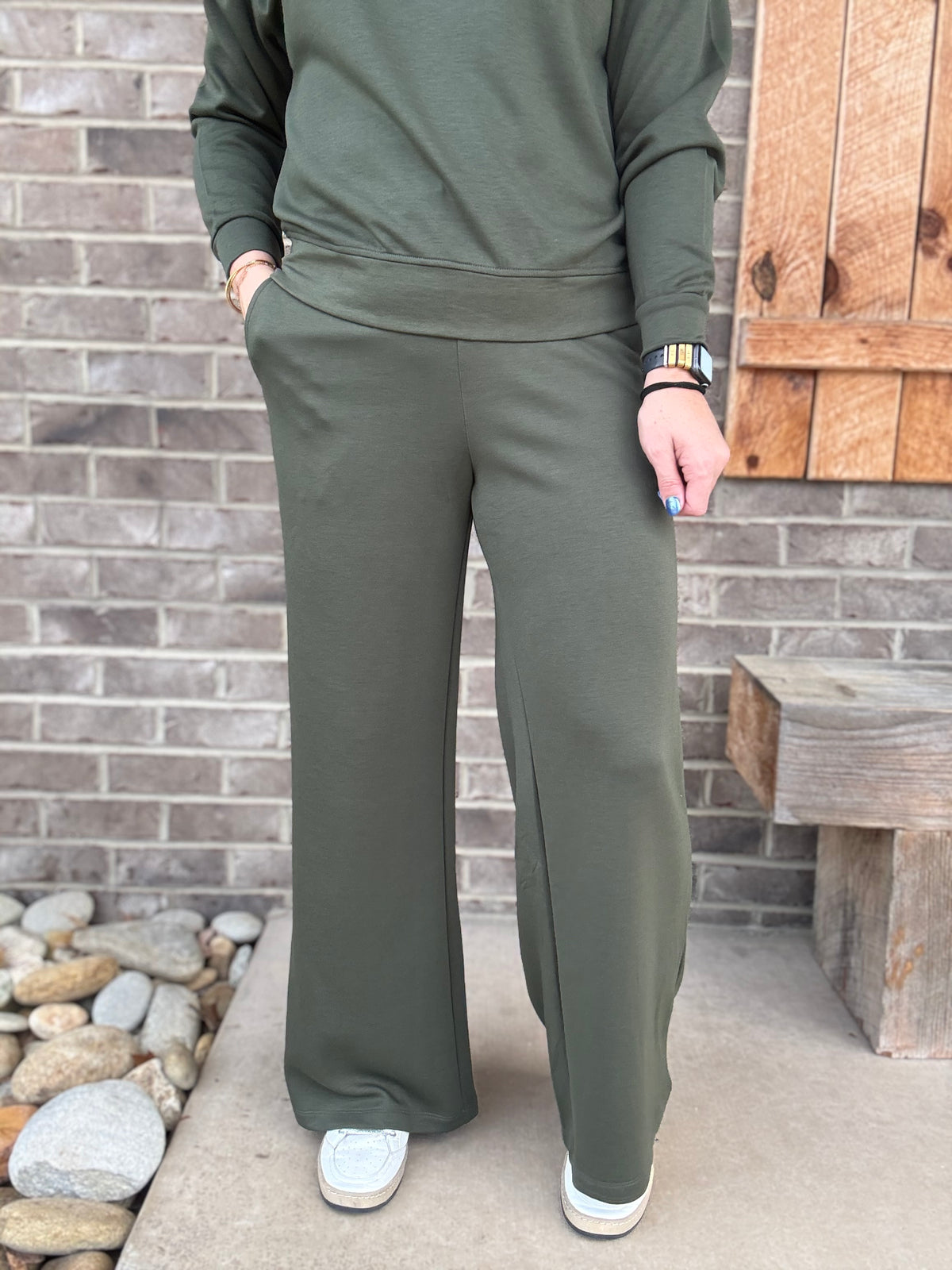 Scuba Cuffed Crewneck Pullover & Pants Set by Zenana *MULTIPLE COLORS*