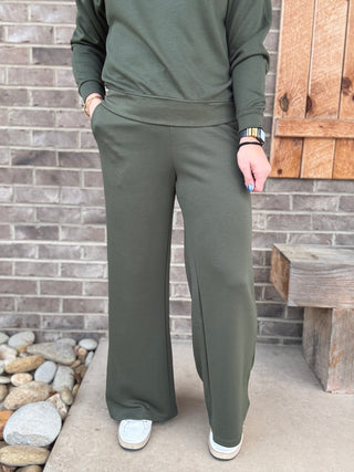 Scuba Cuffed Crewneck Pullover & Pants Set by Zenana *MULTIPLE COLORS*