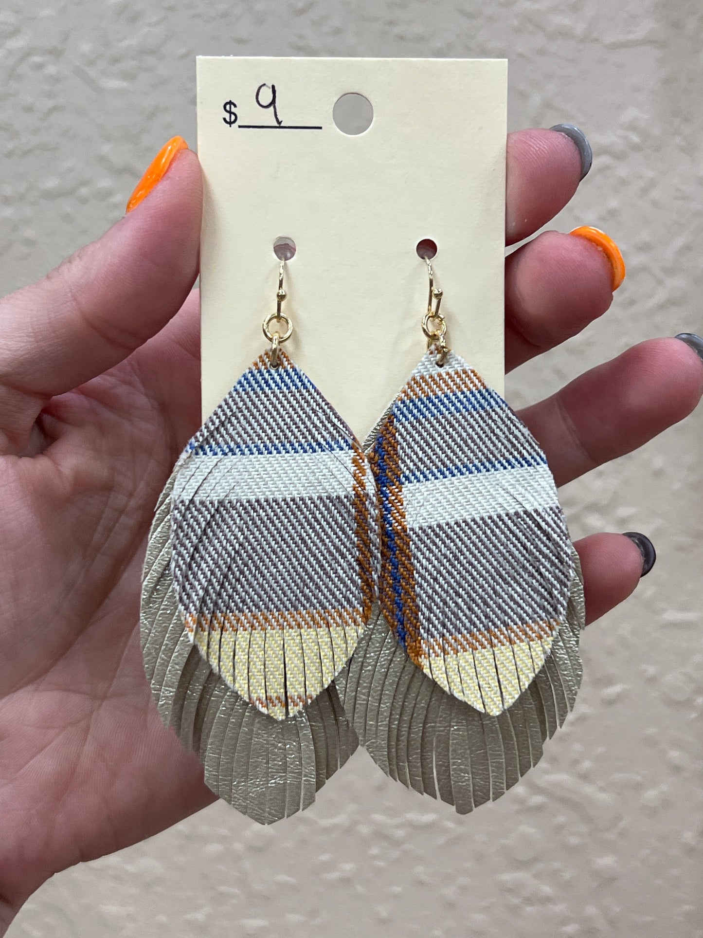 2999- Plaid Layer Earrings