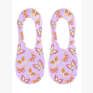 No-Show Liner Socks - Butterflies - Pink