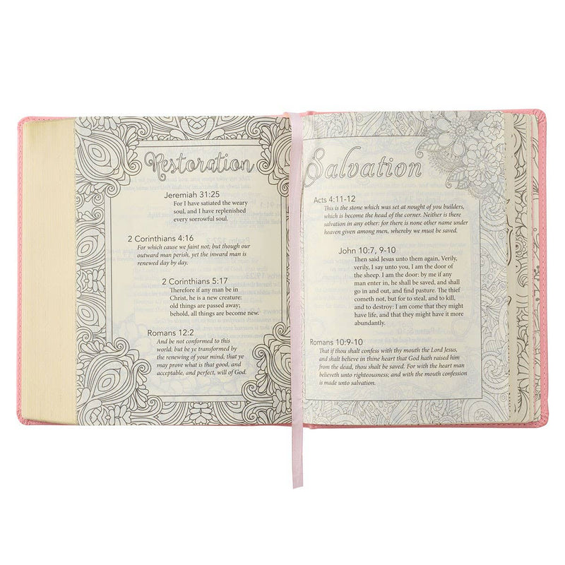 2487- Pink Hardcover Faux Leather KJV My Promise Bible